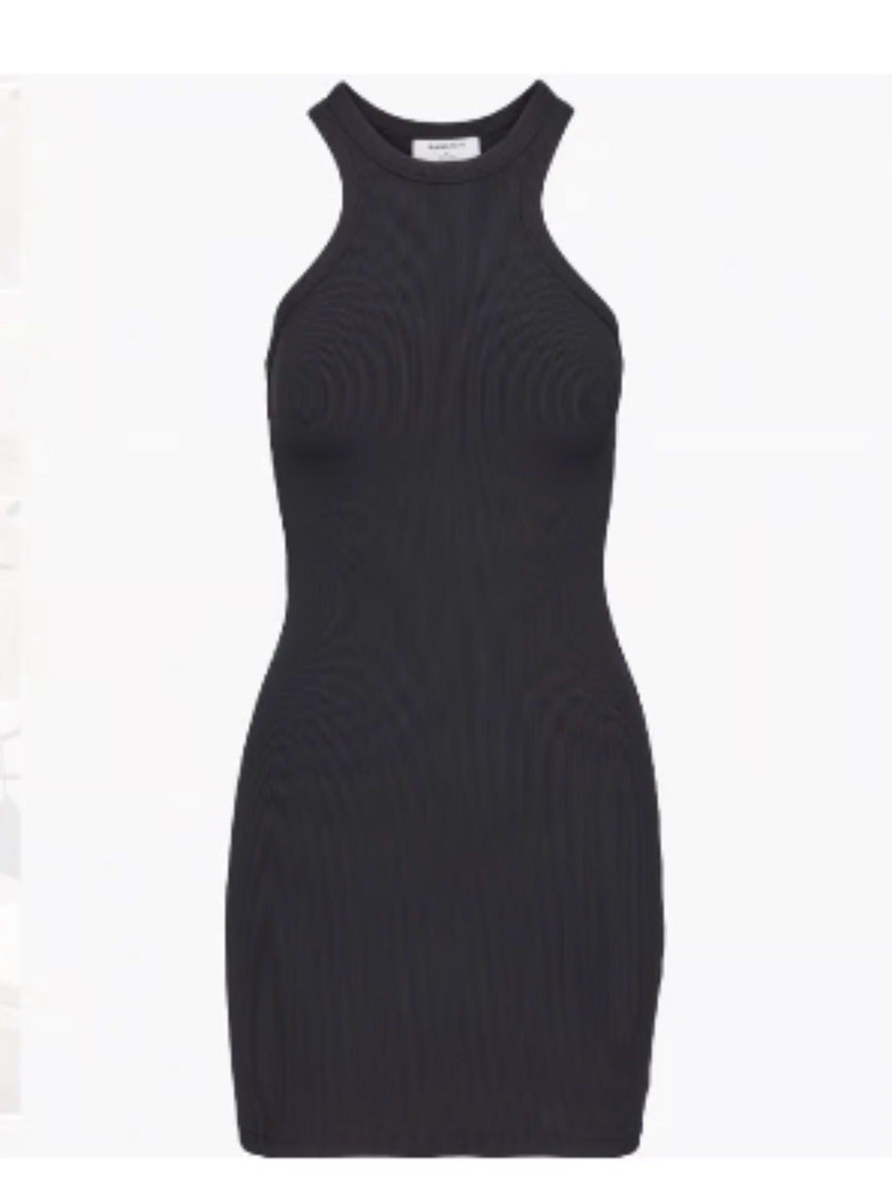 Babaton Black Ribbed Tank Bodycon Dress